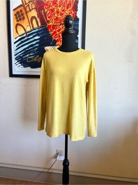 a new day Yellow Lightweight Long-Sleeve Crewneck Top